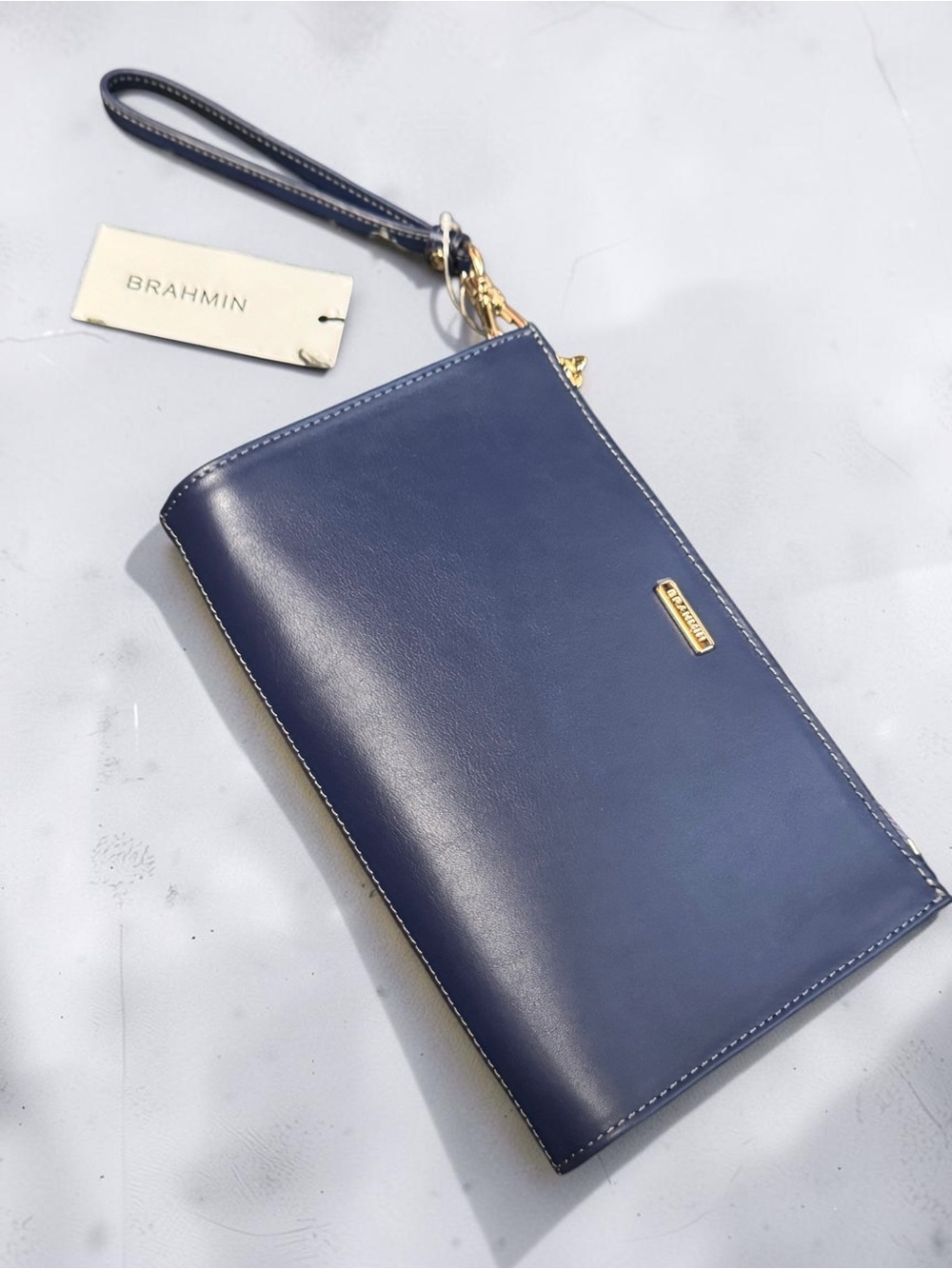 Brahmin Daisy Wristlet in Navy NWT Full Inclusion